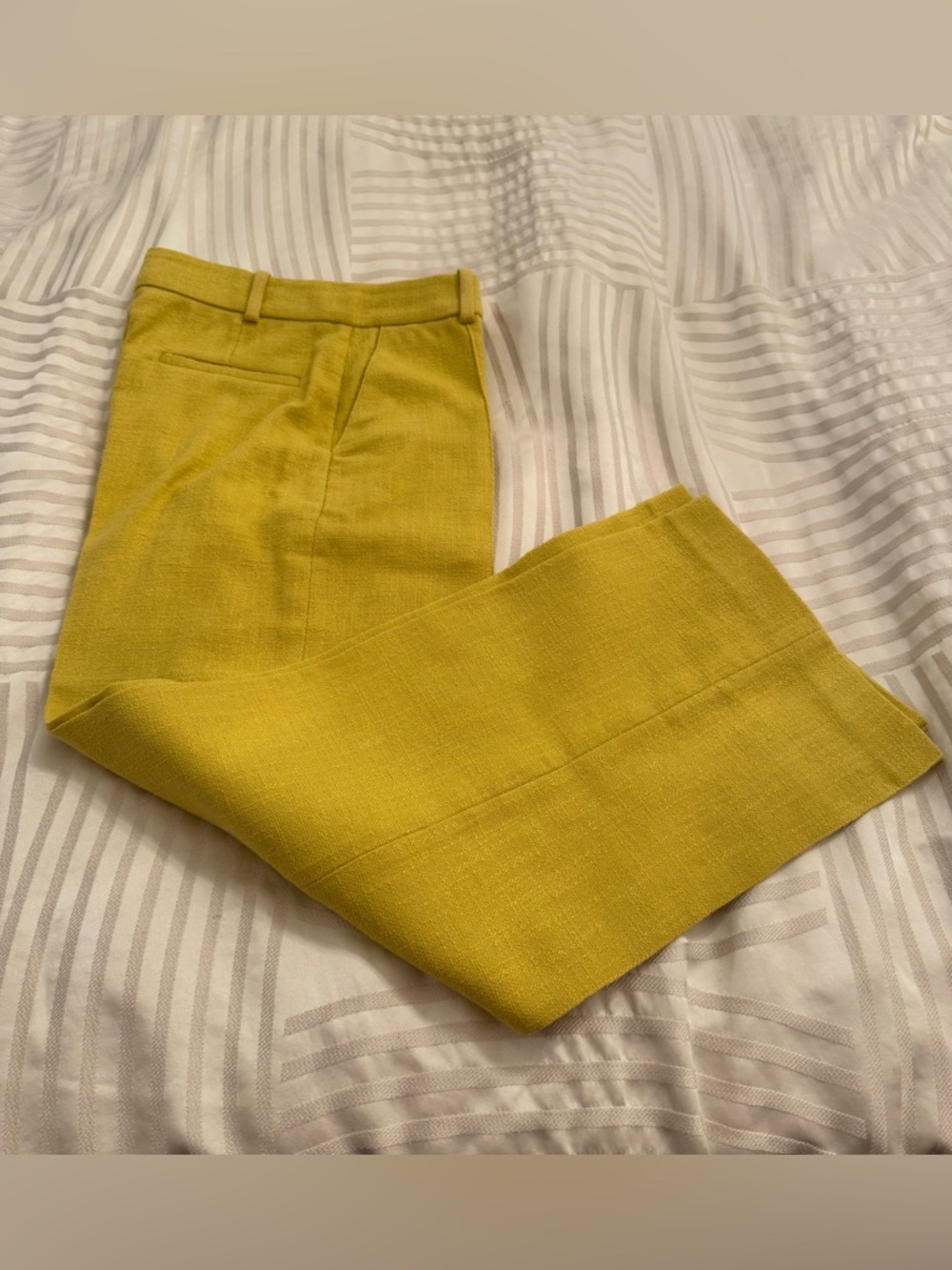 Sézane Corentin Trousers in Mustard Yellow, Cotton and Linen Blend, Size 4 NWOT - Picture 2 of 9